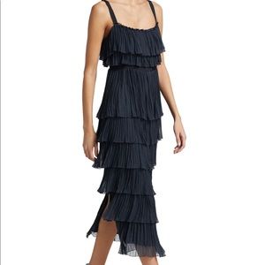 Eliane Pleated Tier Midi Dress